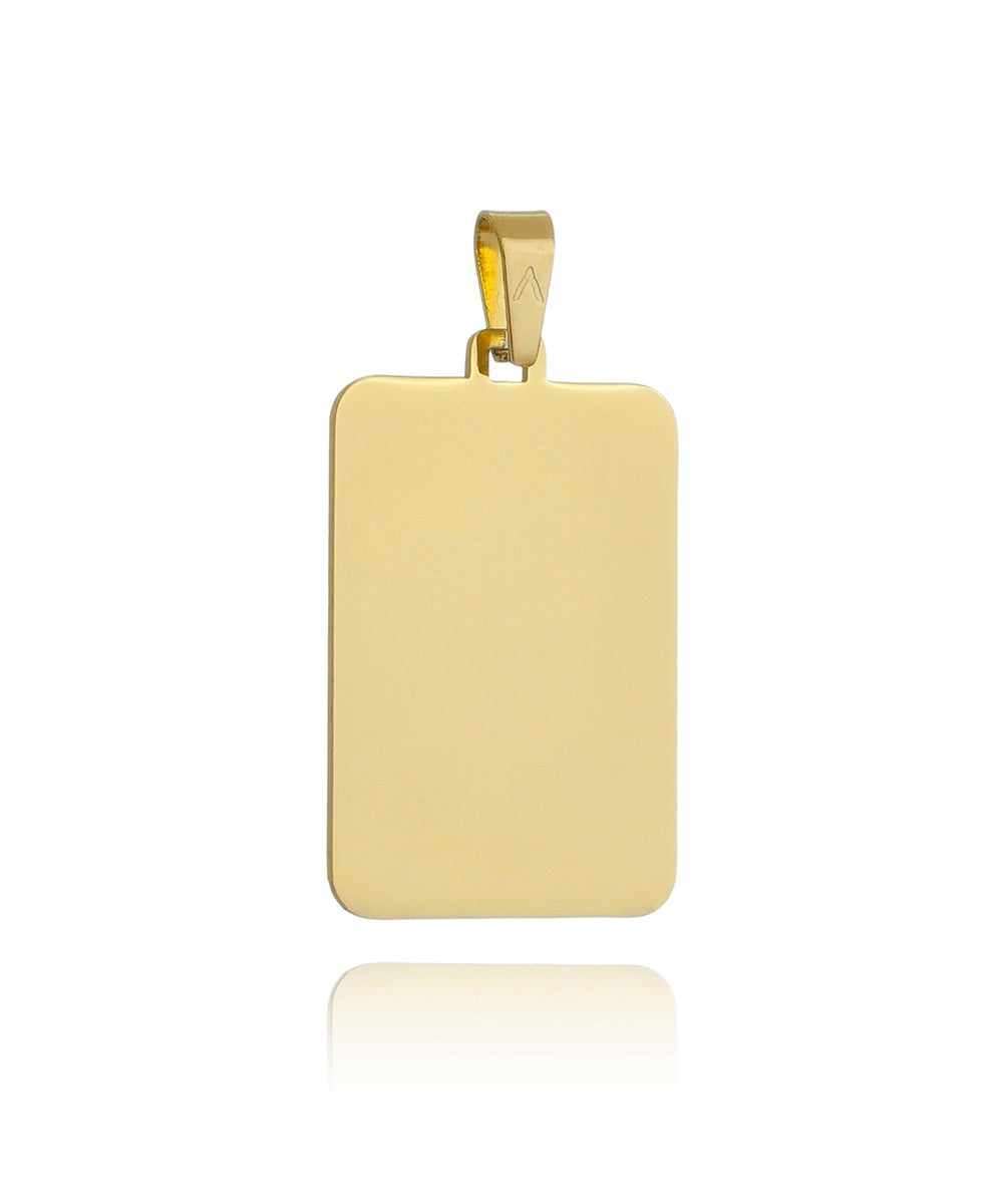 Colgante Personalizable Basic Acero 1 mm Rectangular En Oro