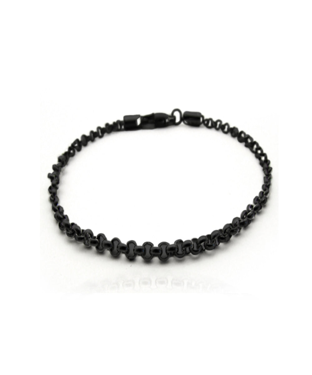 Pulsera Basic Acero 3 mm De 20 cm Negra