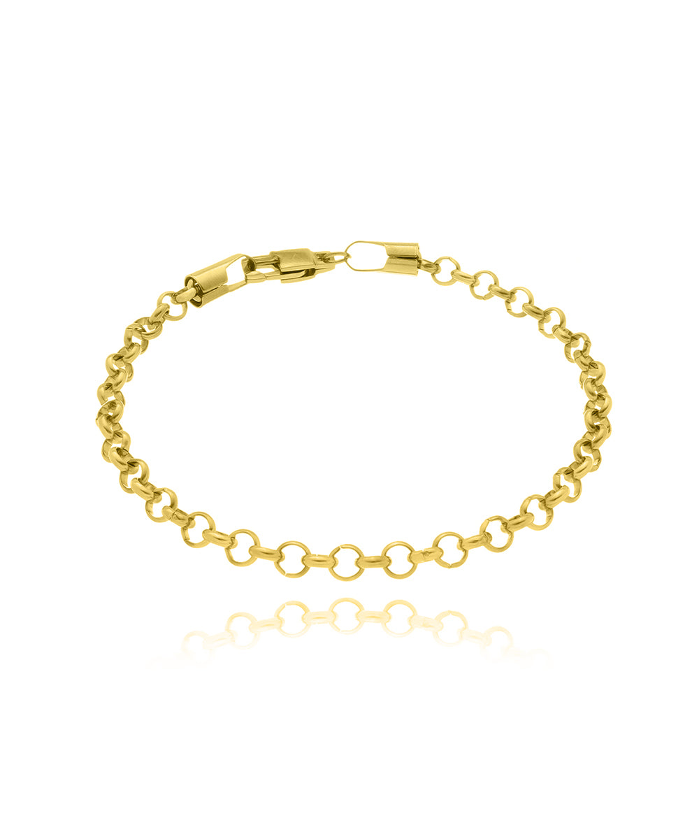 Pulsera Basic Acero 5 mm De 20 cm Con Revestimiento De Oro