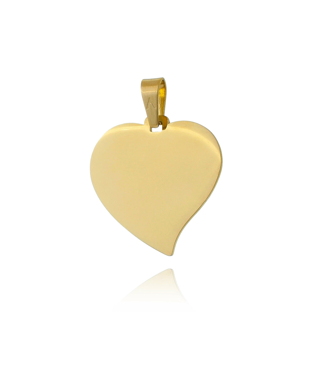 Colgante Personalizable Basic Acero 1 mm L Corazón Curvo En Oro