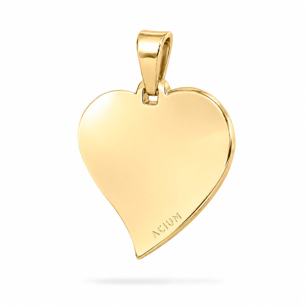 Dije personalizable de corazón estilizado revestido en oro