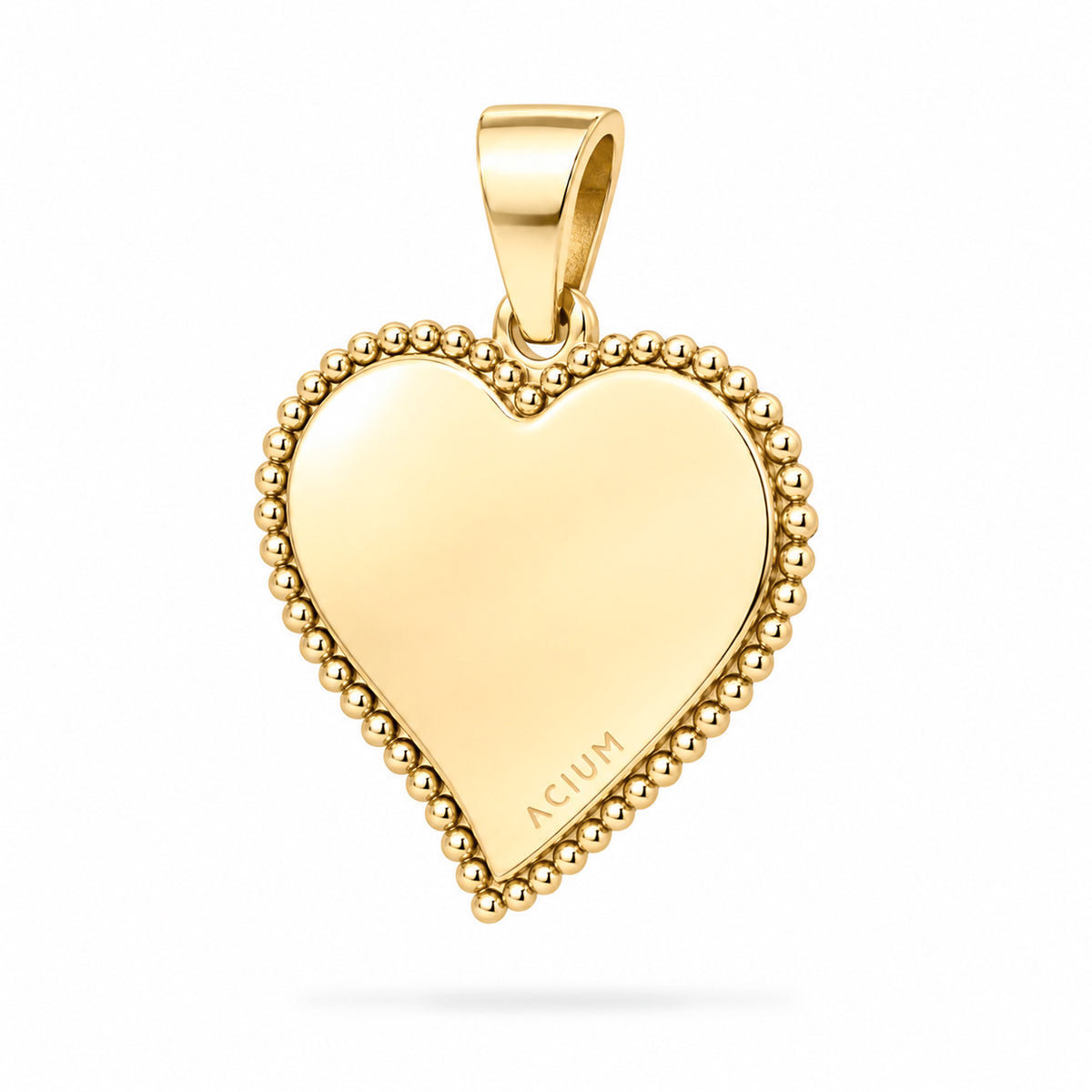 Dije personalizable de corazón estilizado revestido en oro