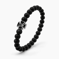 Pulsera de Shamballa con cuentas negras mate - 19 cm - vista 4