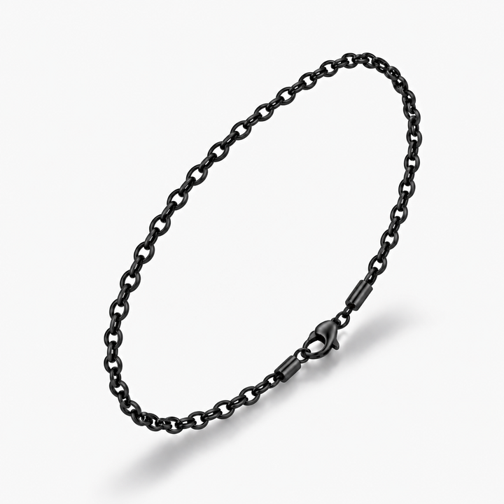 Pulsera con tejido portugués en acero con revestimiento black - 21 cm - vista principal