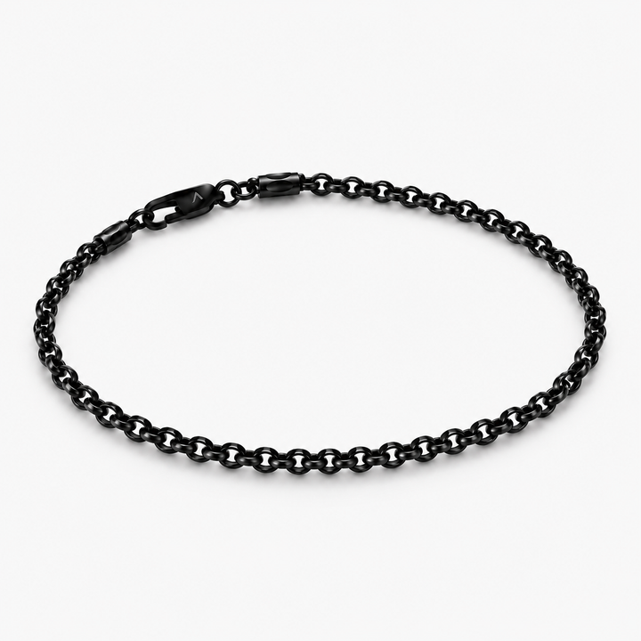 Pulsera con tejido portugués en acero con revestimiento black - 21 cm - vista 2