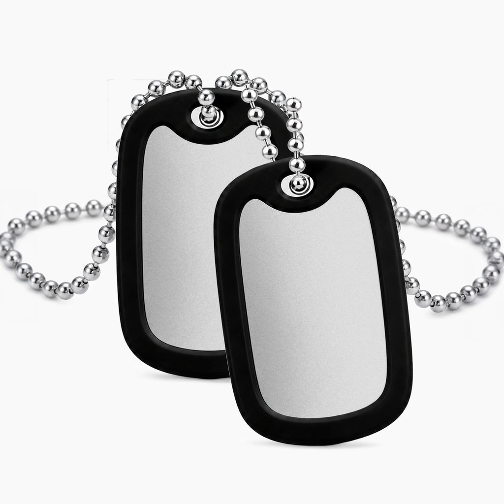 Collar personalizable con doble placa acabado mate