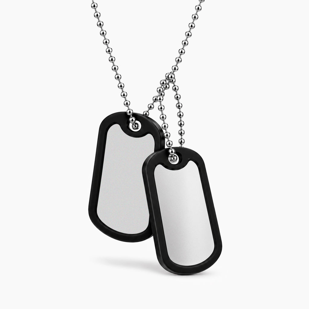 Collar personalizable con doble placa acabado mate