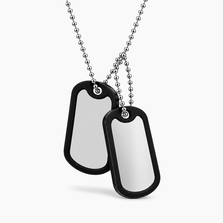 Collar personalizable con doble placa acabado mate