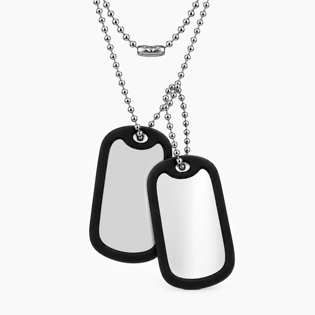 Collar personalizable con doble placa acabado mate