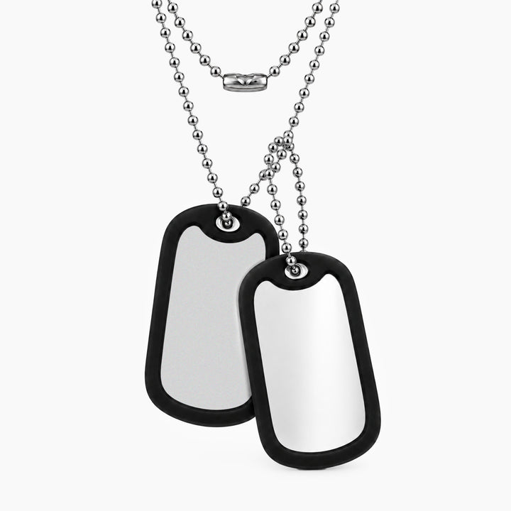 Collar personalizable con doble placa acabado mate