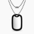 Collar personalizable con placa militar y cierre tipo canoa.