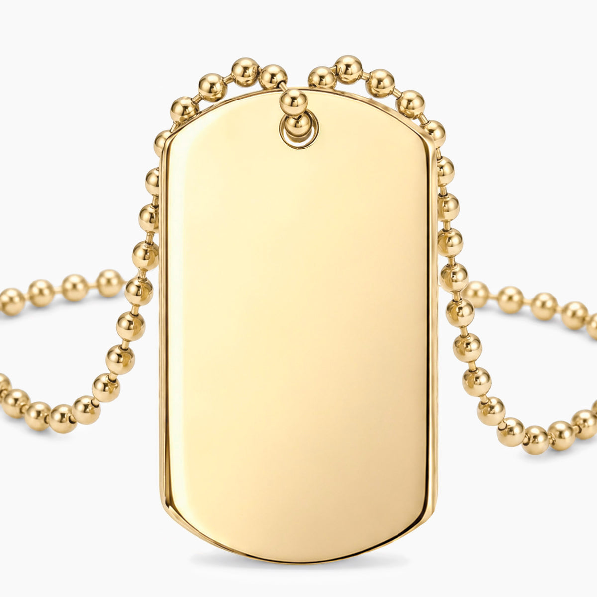Collar personalizable con placa militar revestido oro