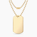 Collar personalizable con placa militar revestido oro