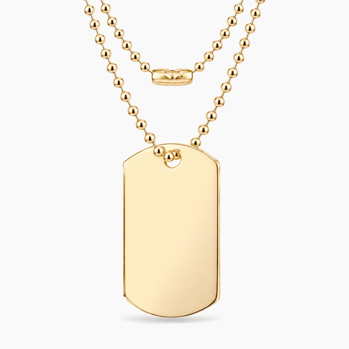 Collar personalizable con placa militar revestido oro