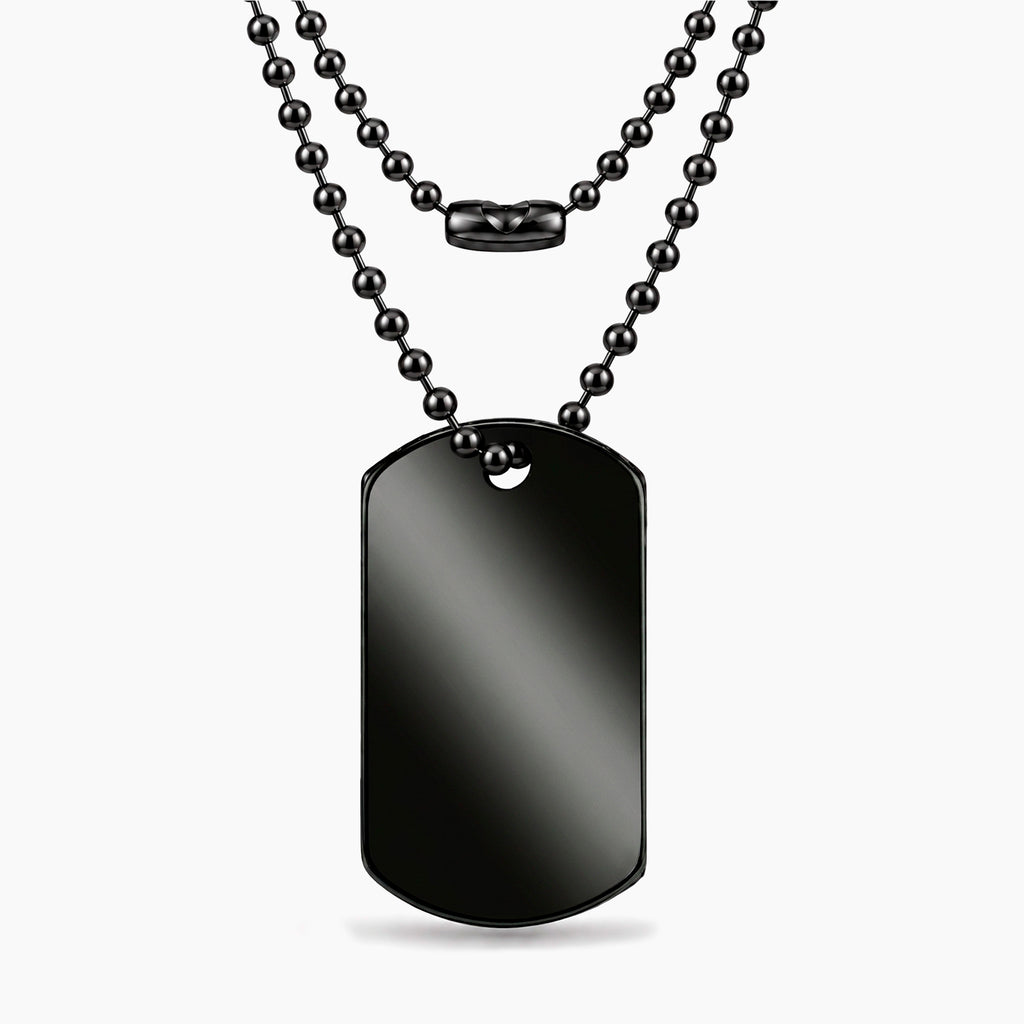 Collar personalizable, en acero pulido y placa militar