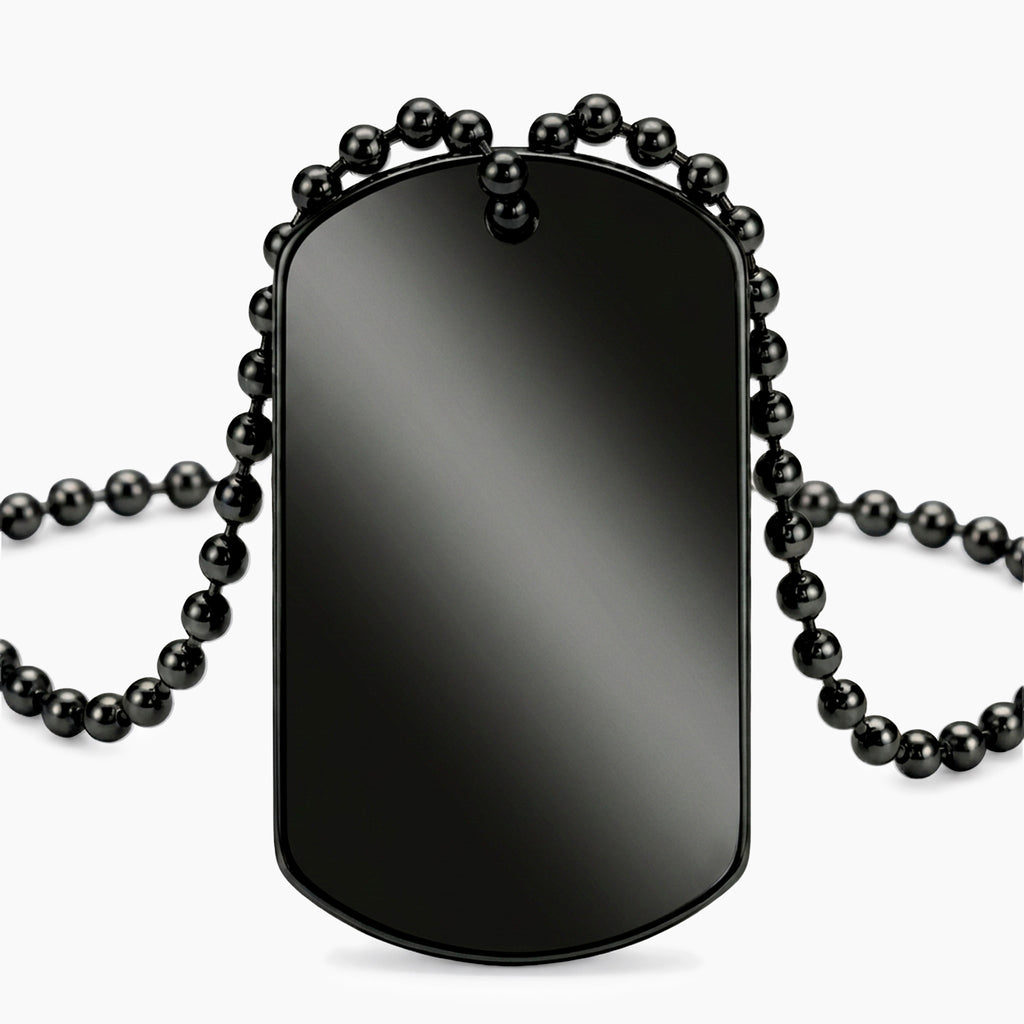 Collar personalizable, en acero pulido y placa militar