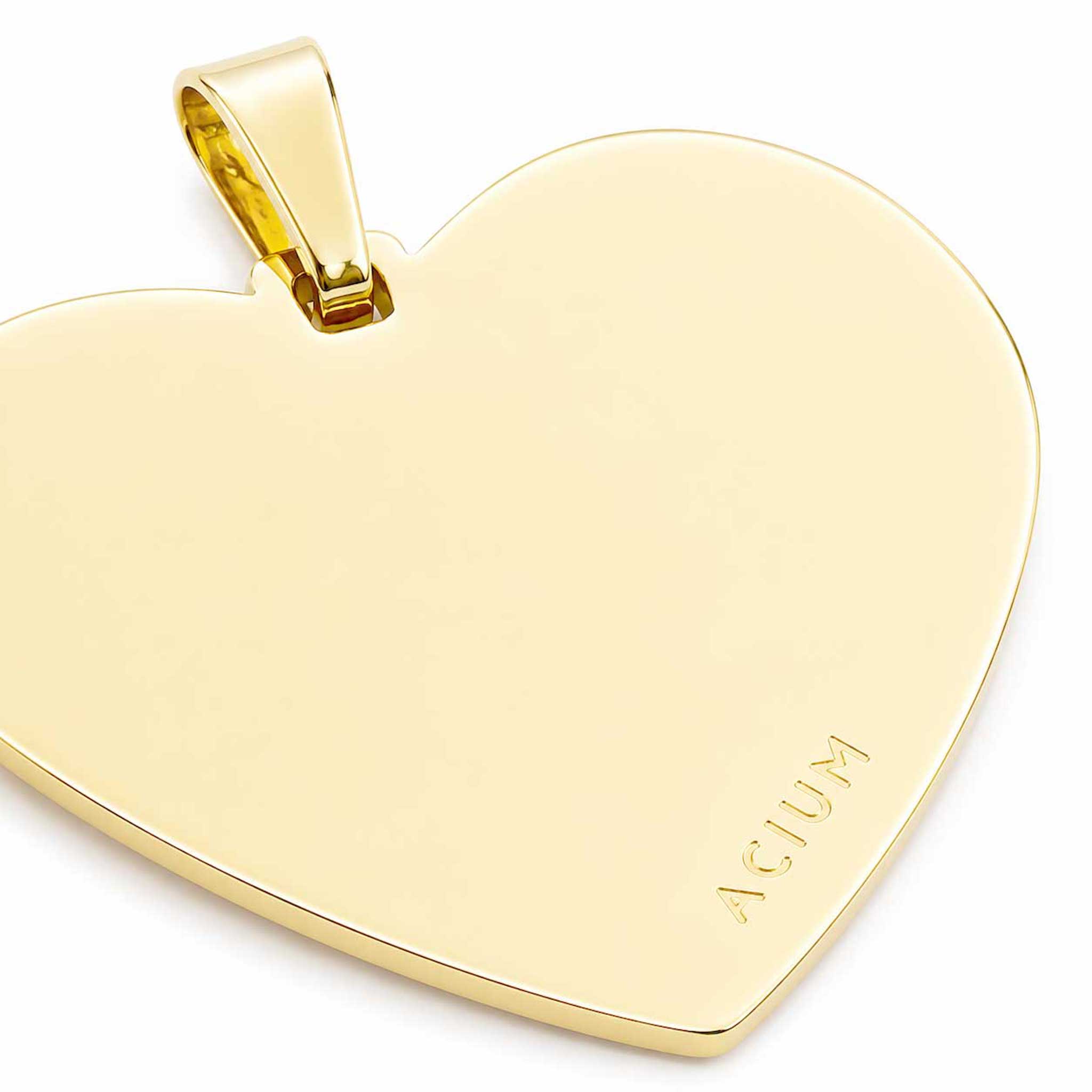 Dije personalizable de corazón revestido en oro
