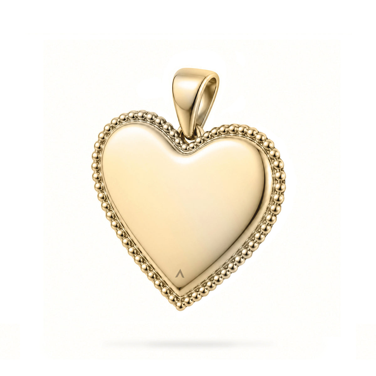 Dije personalizable de corazón revestido en oro