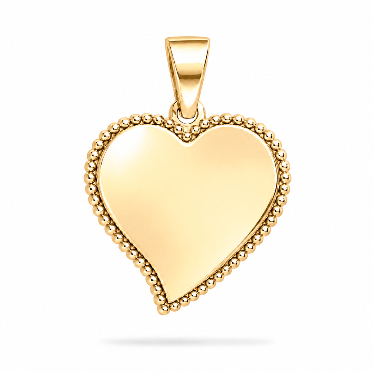 Dije personalizable de corazón estilizado revestido en oro