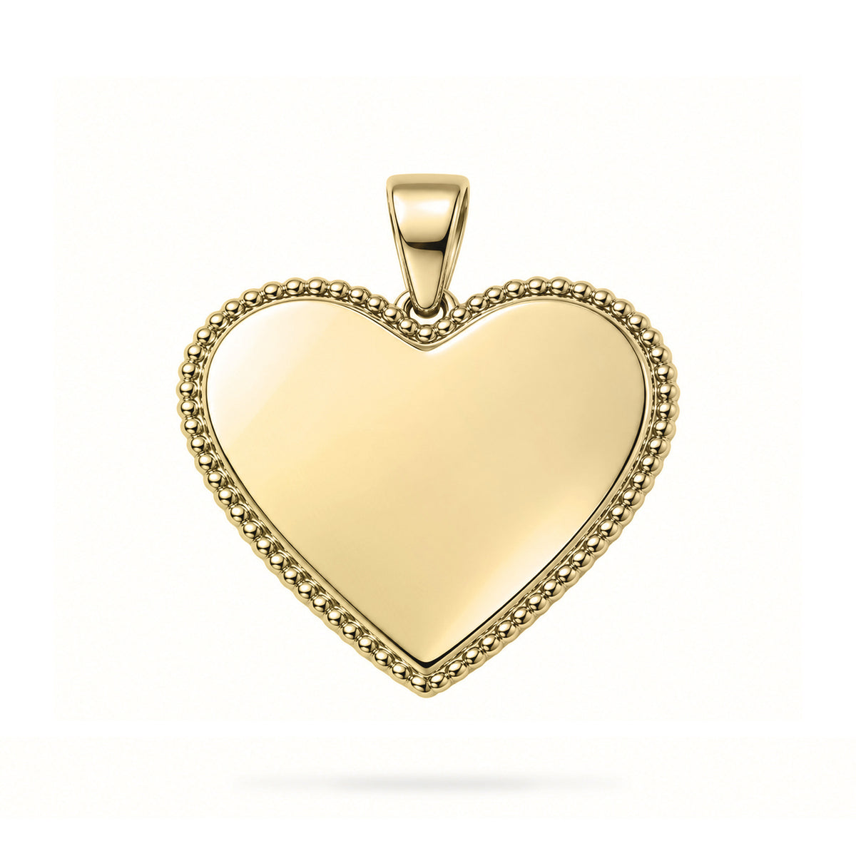 Dije personalizable de corazón revestido en oro