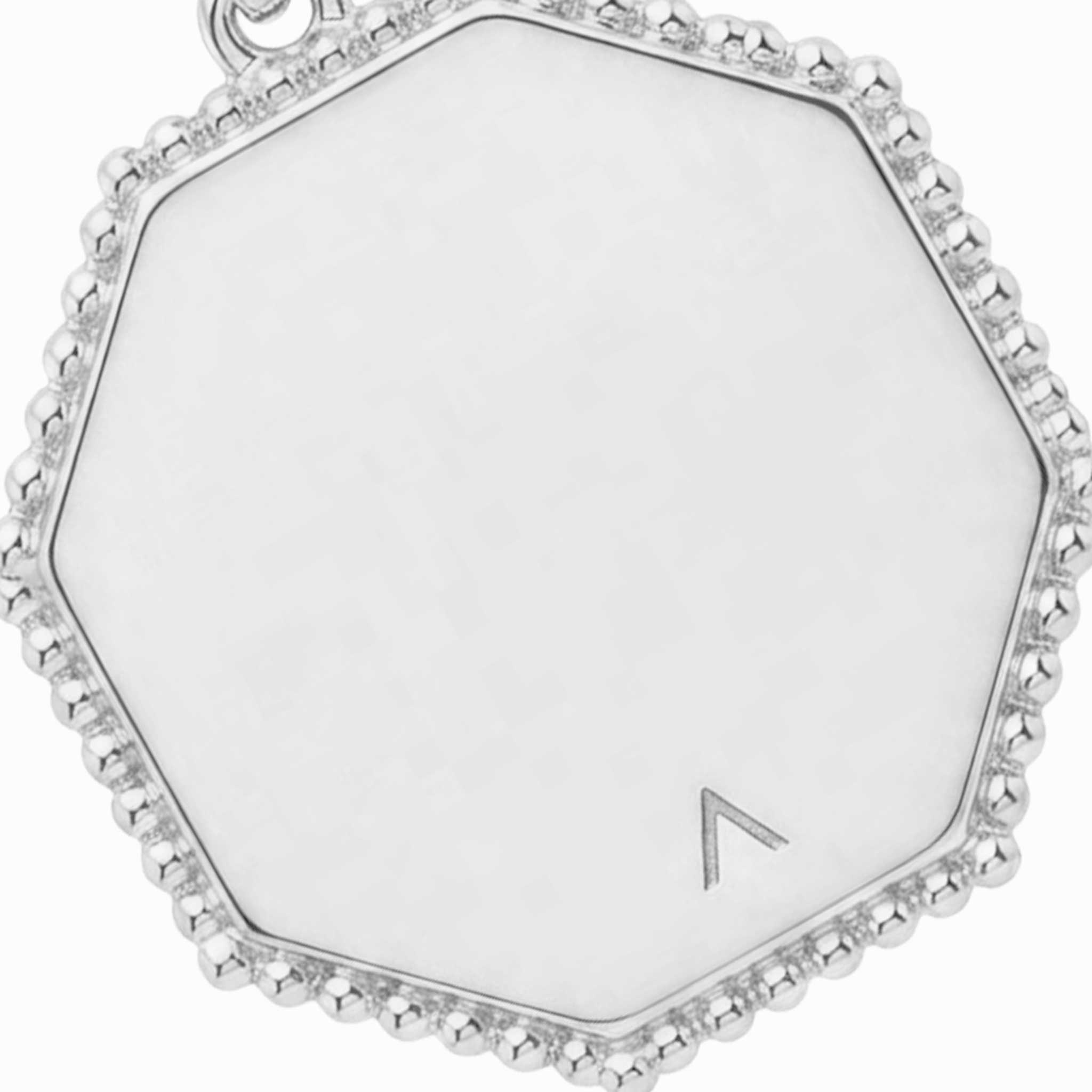 Dije personalizable octagonal con zirconitas
