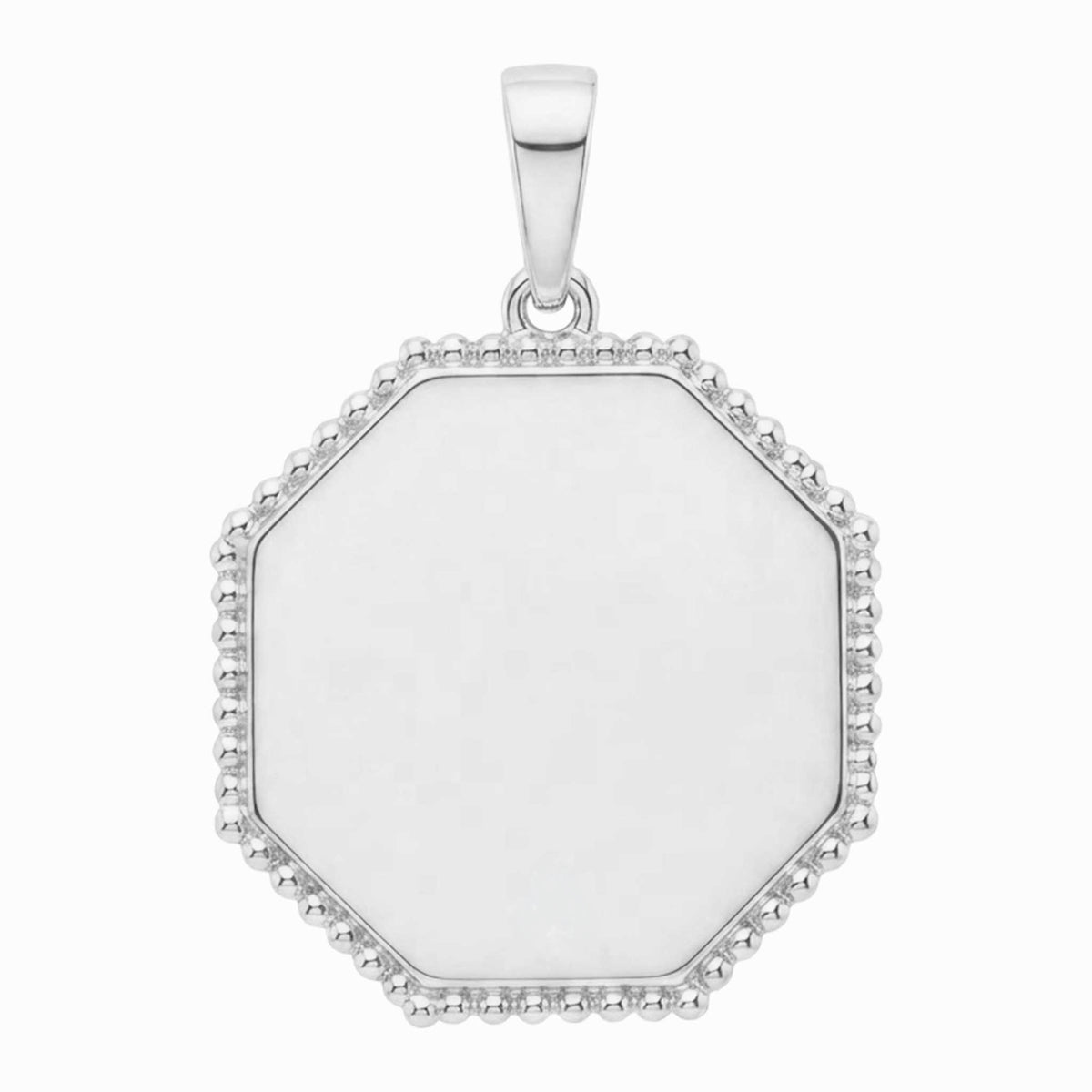 Dije personalizable octagonal con zirconitas