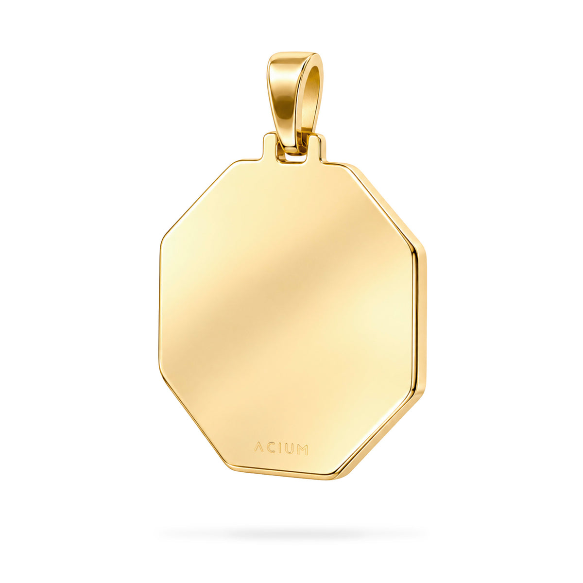 Dije personalizable octagonal revestido en oro
