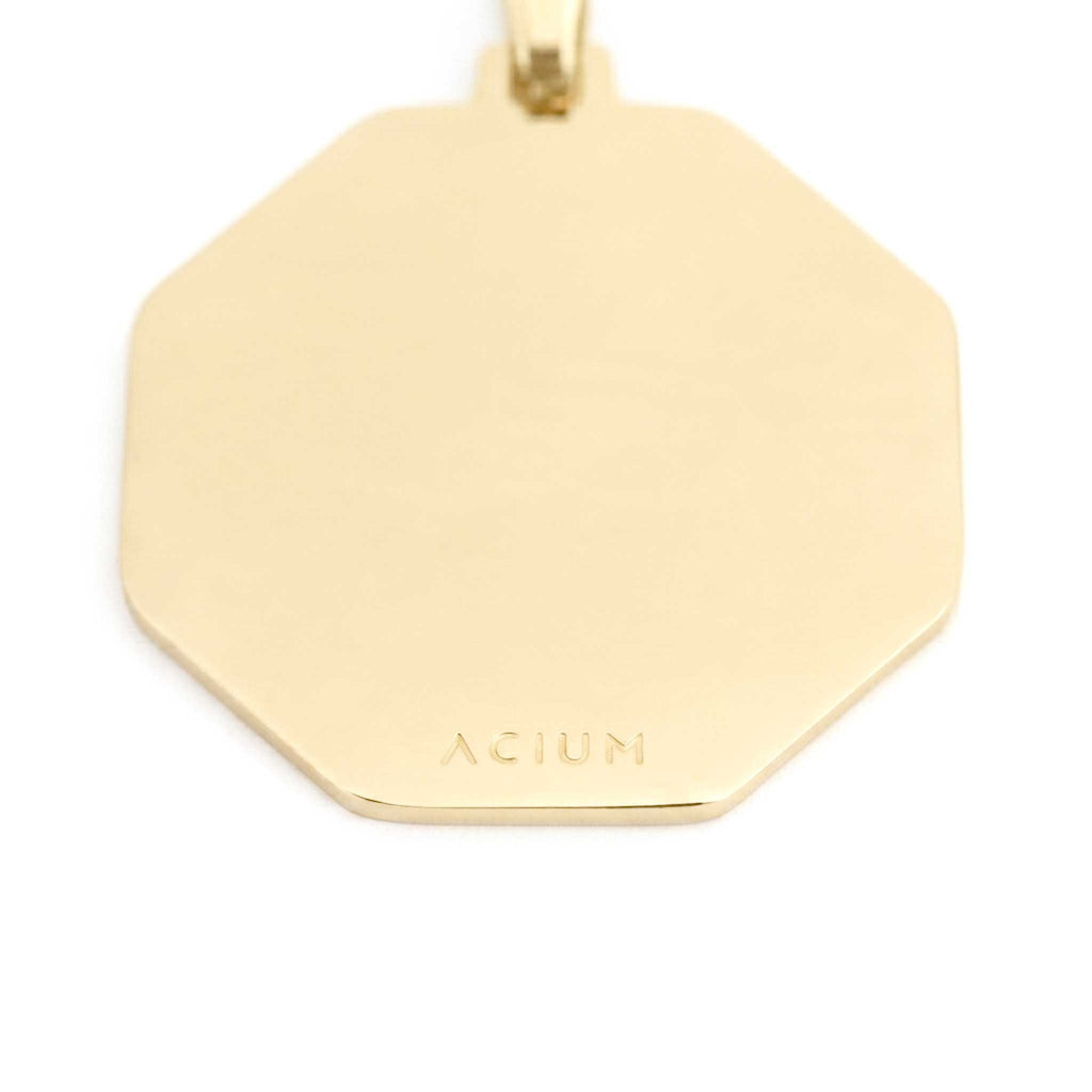 Dije personalizable octagonal revestido en oro