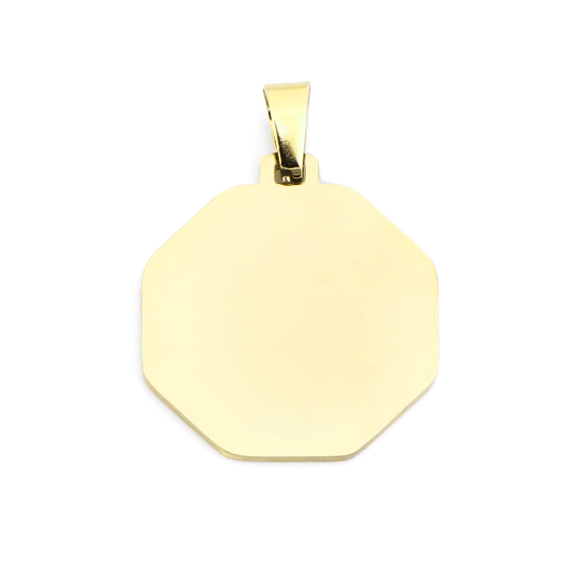 Dije personalizable octagonal revestido en oro