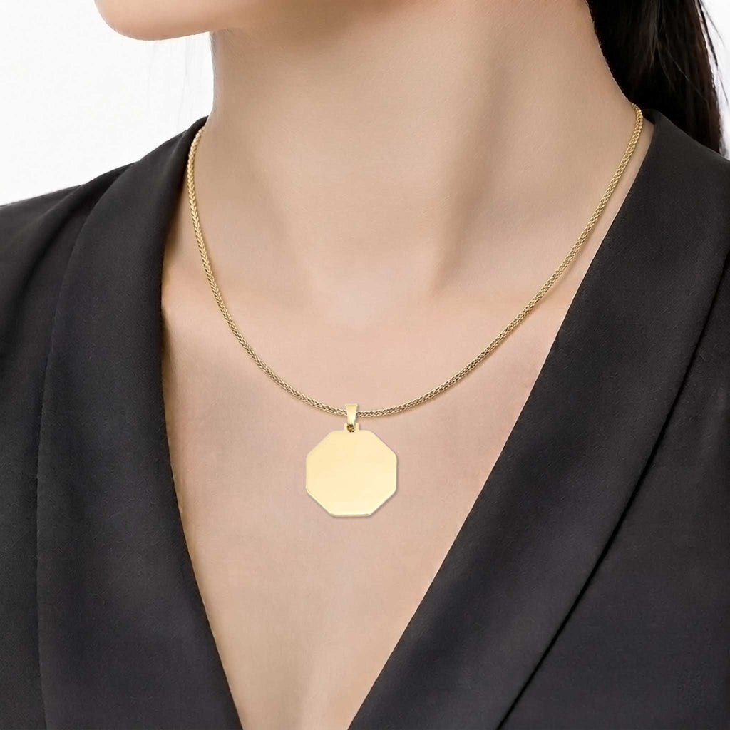Dije personalizable octagonal revestido en oro