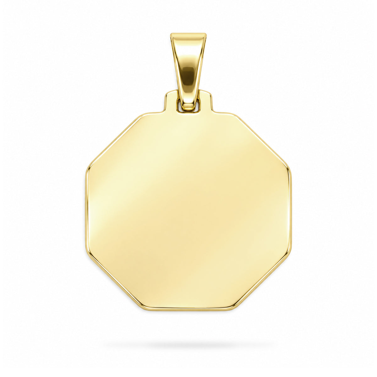 Dije personalizable octagonal revestido en oro