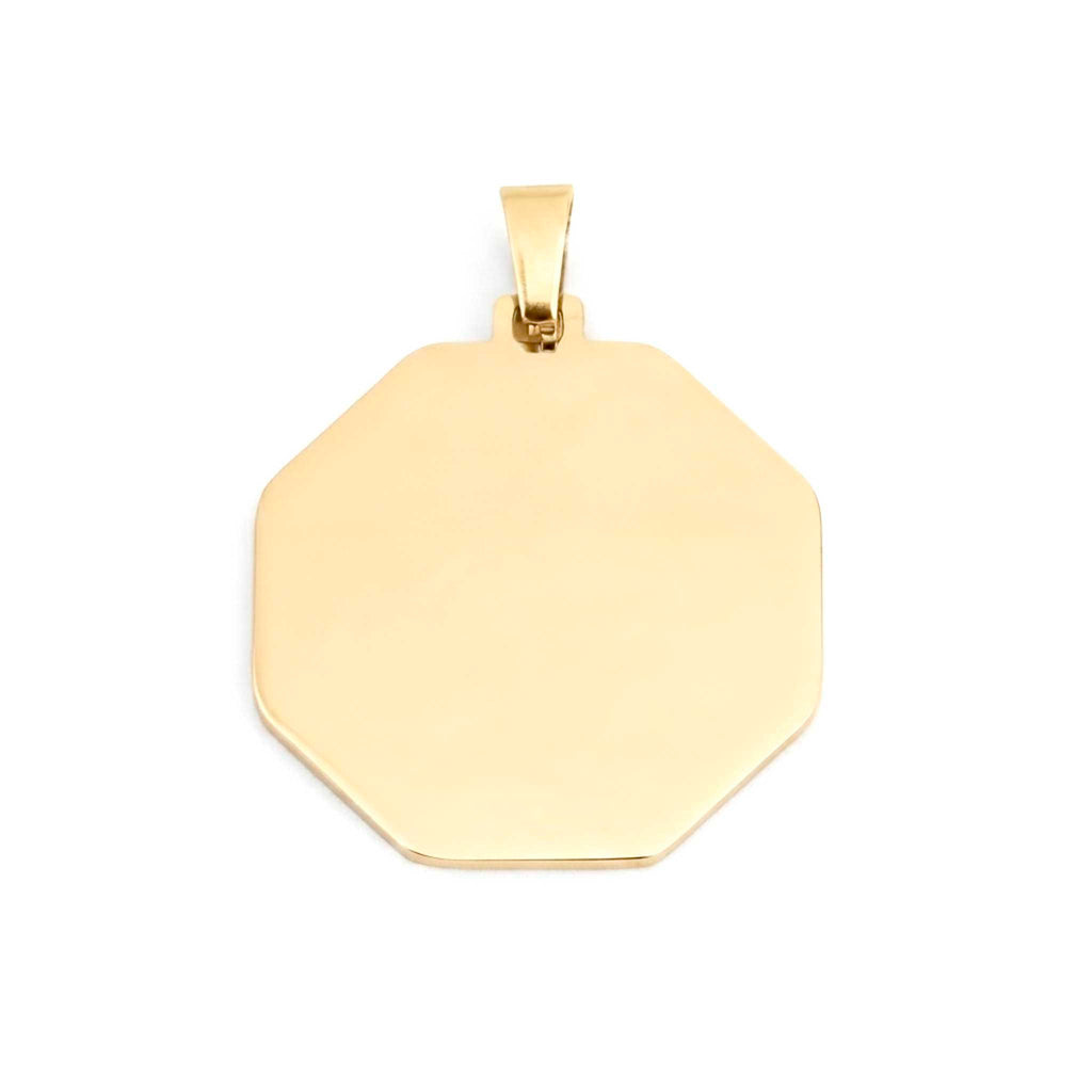Dije personalizable octagonal revestido en oro