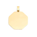 Dije personalizable octagonal revestido en oro