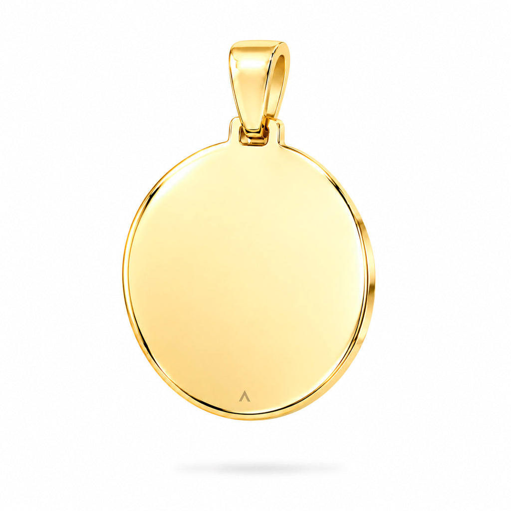 Dije personalizable redondo revestido en oro