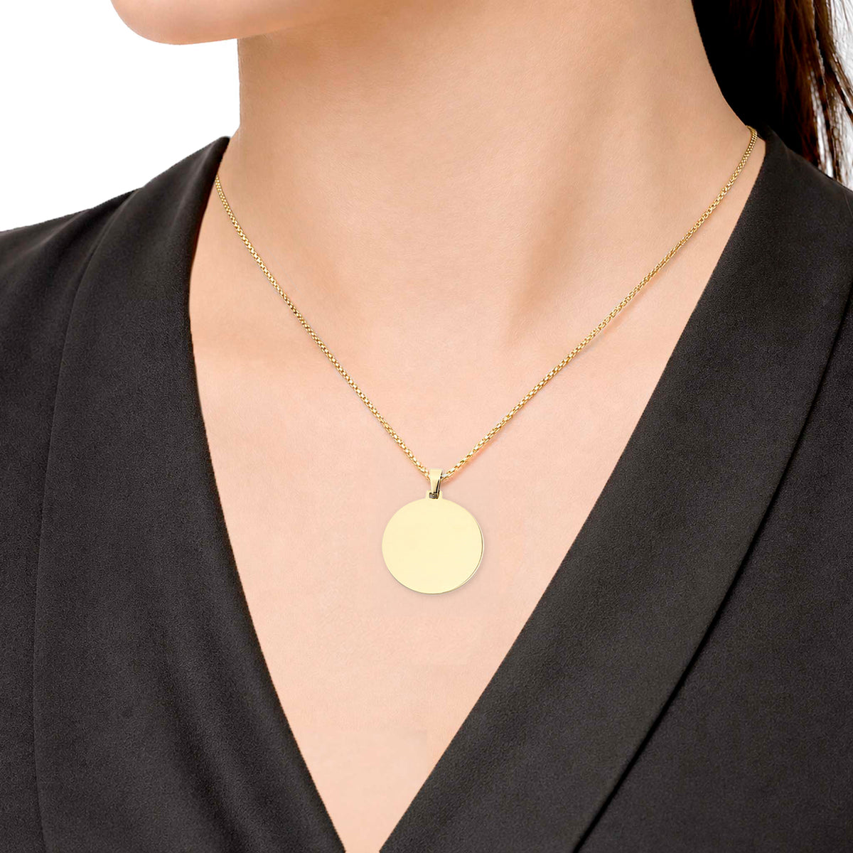 Dije personalizable redondo revestido en oro