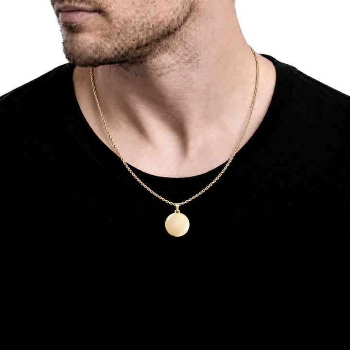 Dije personalizable redondo revestido en oro