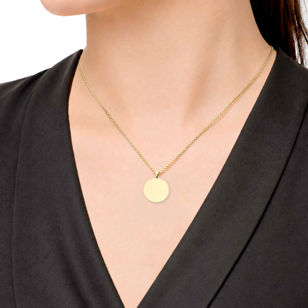 Dije personalizable redondo revestido en oro