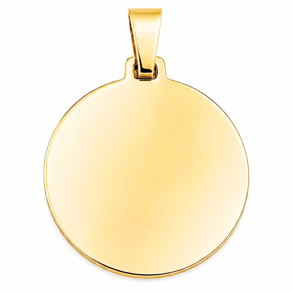 Dije personalizable redondo revestido en oro
