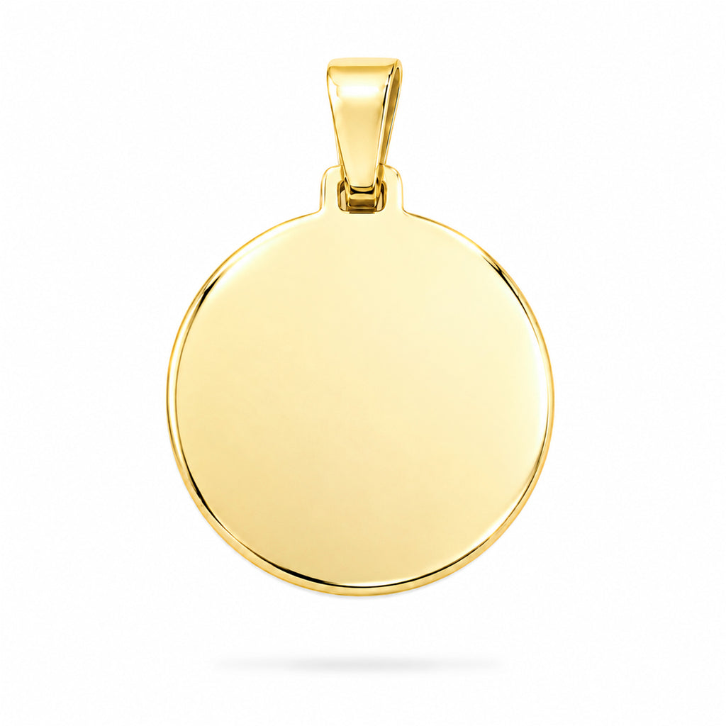 Dije personalizable redondo revestido en oro