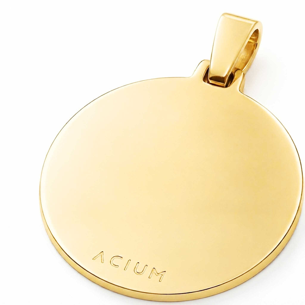 Dije personalizable redondo revestido en oro
