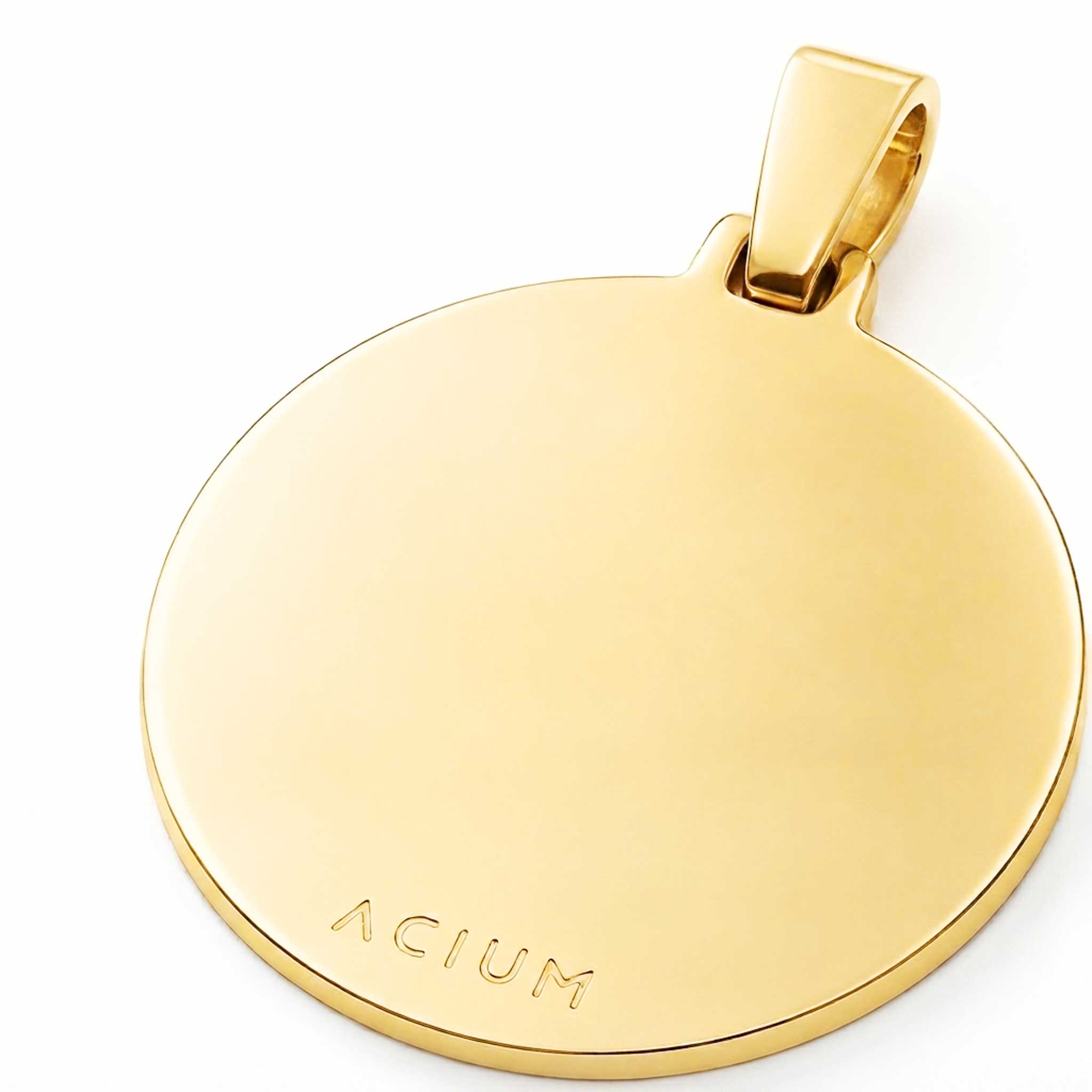Dije personalizable redondo revestido en oro