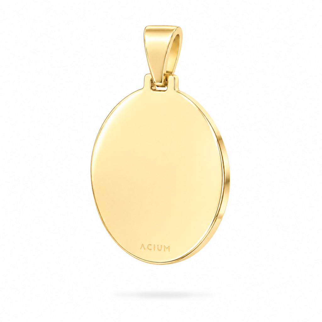 Dije ovalado personalizable revestido en oro