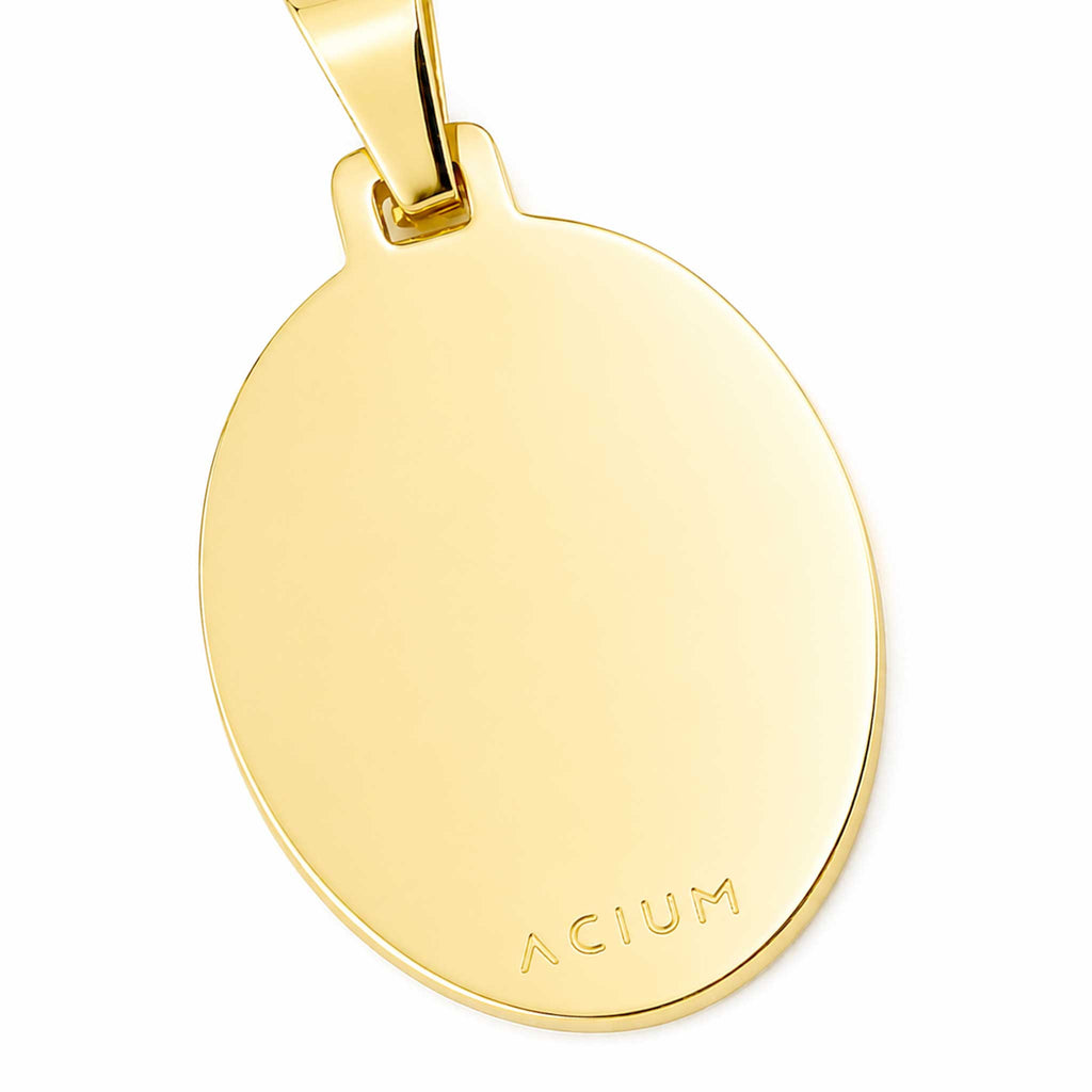 Dije ovalado personalizable revestido en oro