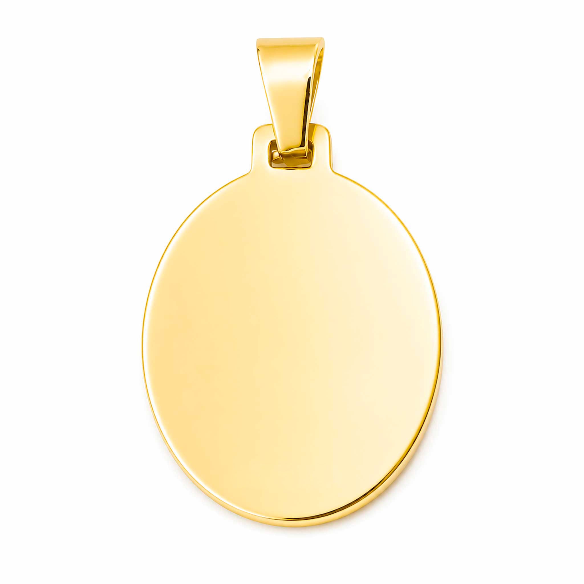 Dije ovalado personalizable revestido en oro