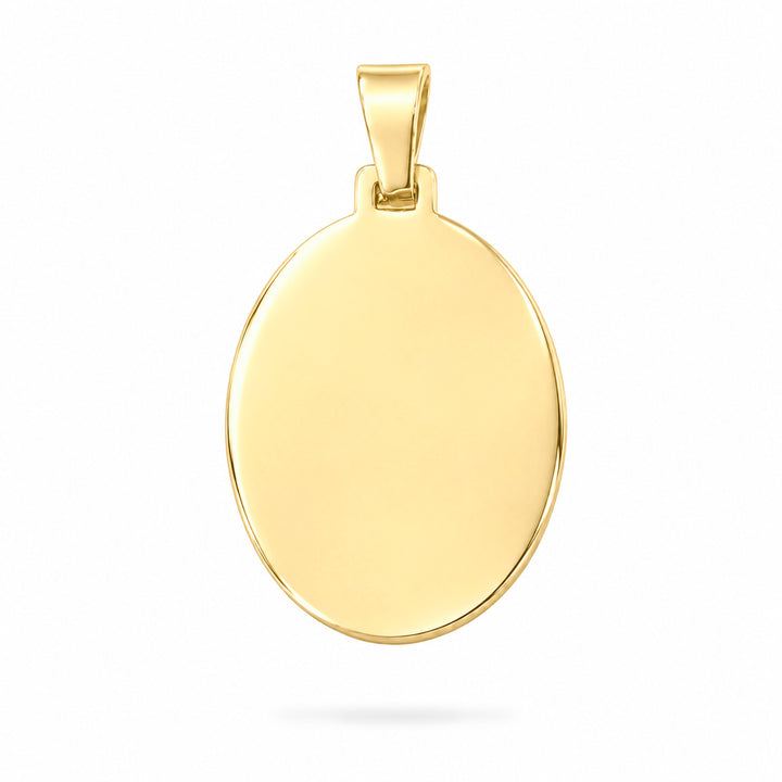 Dije ovalado personalizable revestido en oro