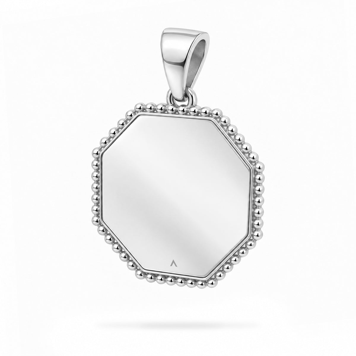 Dije personalizable octagonal con detalle lateral