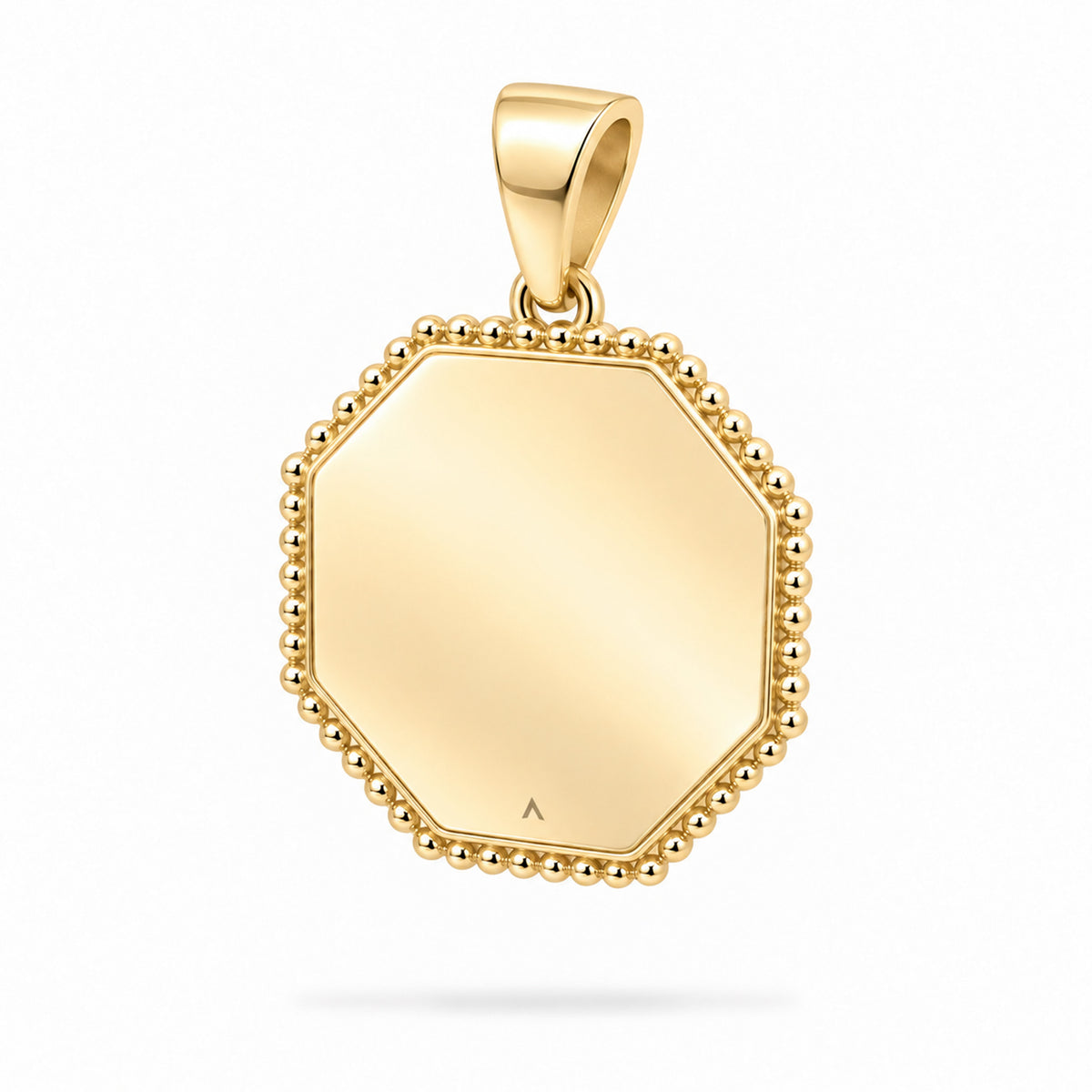 Dije personalizable octagonal revestido en oro