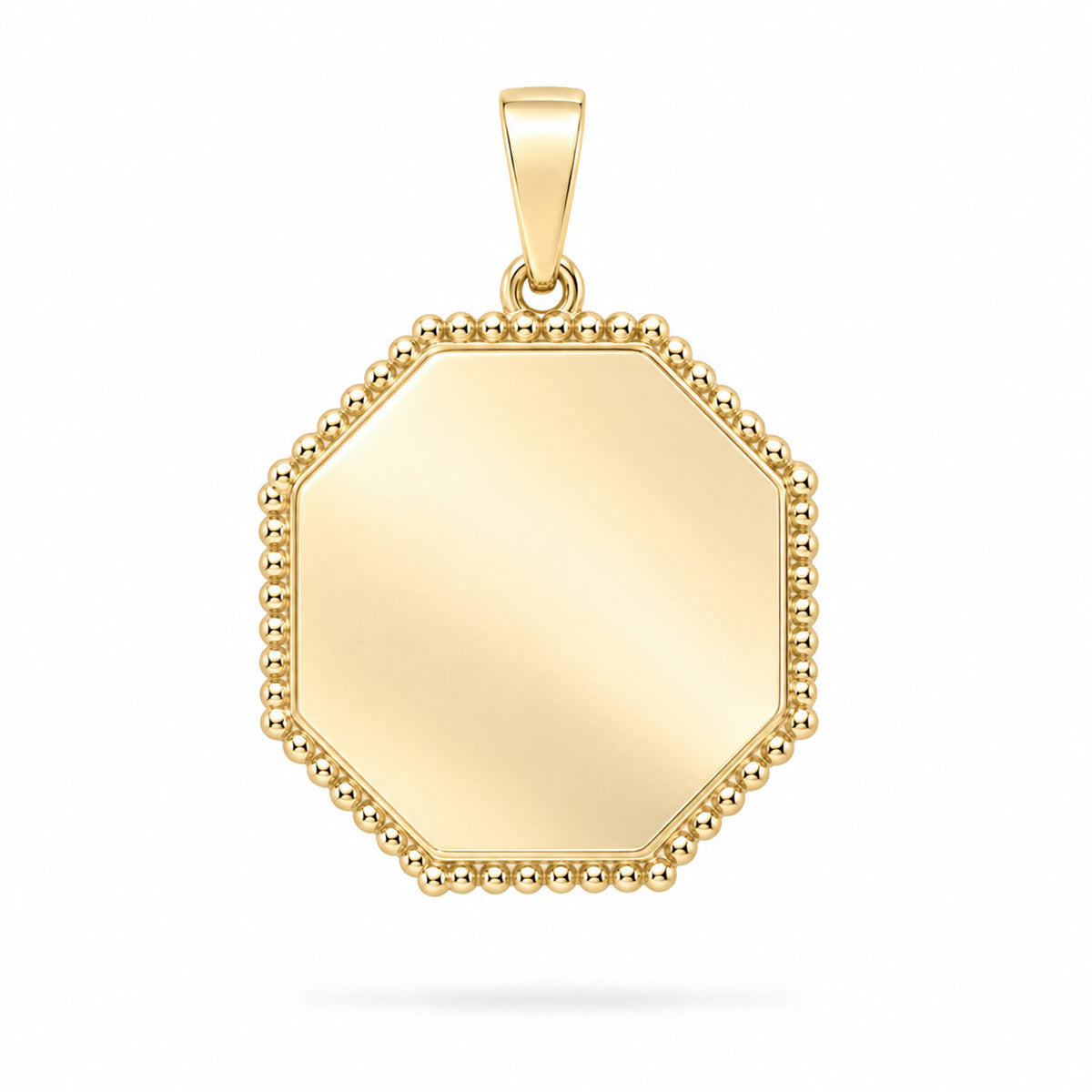 Dije personalizable octagonal revestido en oro