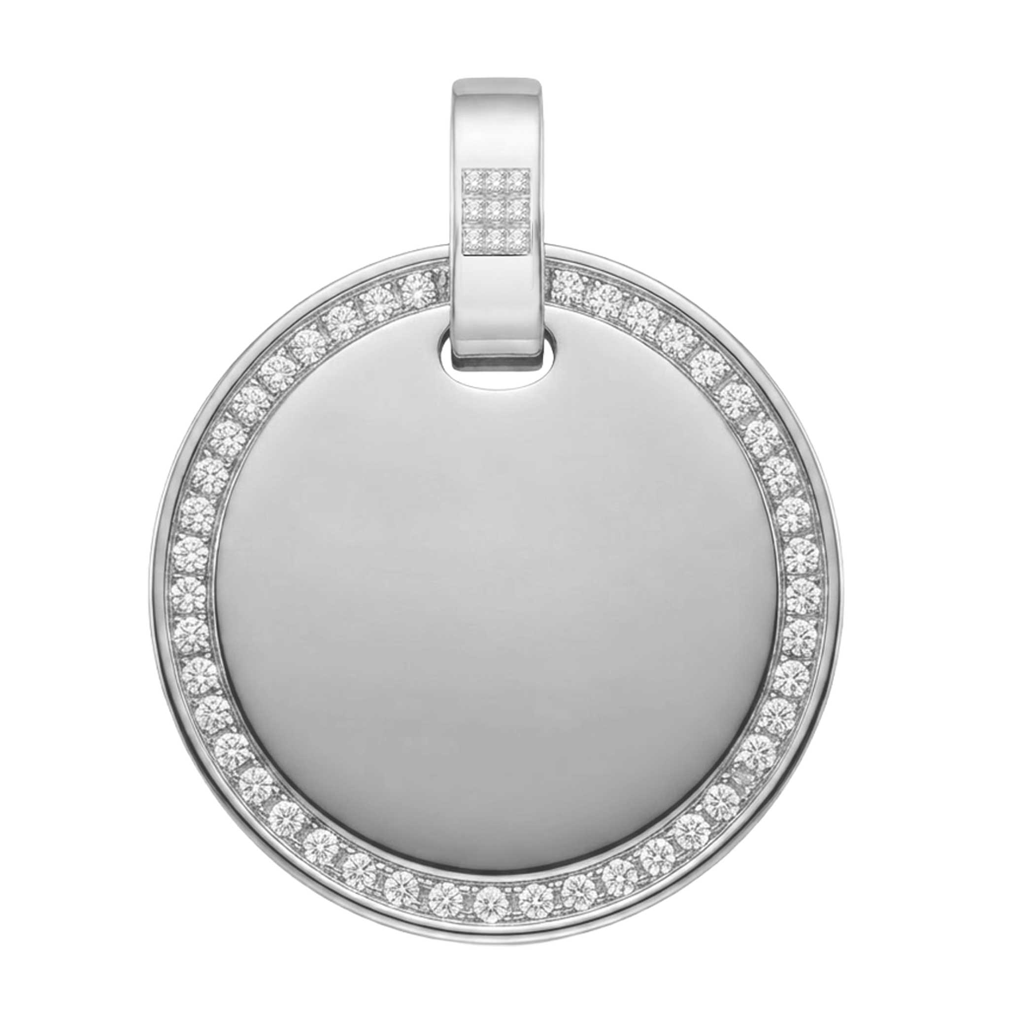 Dije personalizable redondo con zirconitas