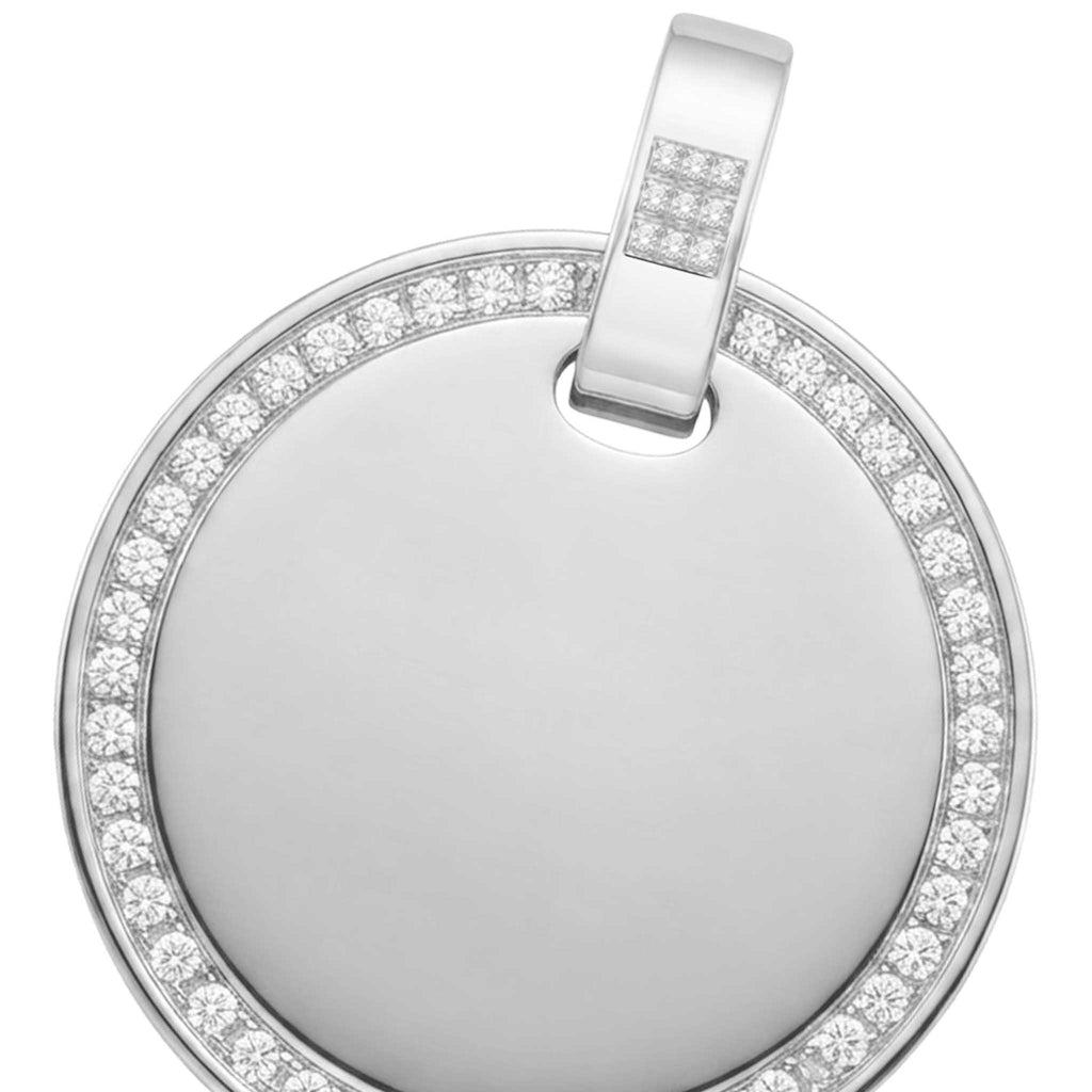 Dije personalizable redondo con zirconitas